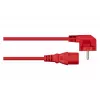 Kabelmeister strāvas vads Schuko spraudnis E+F (90° leņķis) uz IEC C13, sarkans, 0,75 m