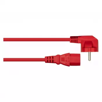 Kabelmeister strāvas vads Schuko spraudnis E+F (90° leņķis) uz IEC C13, sarkans, 0,75 m