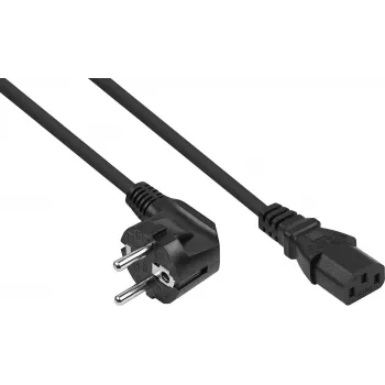 Kabelmeister Schuko Plug 90° Angled to C13 Power Cable, Black, 1.8m