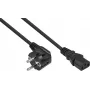 Kabelmeister Schuko Plug 90° Angled to C13 Power Cable, Black, 1.8m