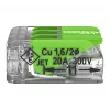 WAGO 221-423 3-vadu kompakts savienotājs, 4 mm², caurspīdīgs