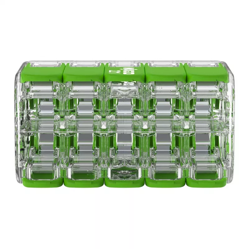 WAGO 221-430 COMPACT 2-dzīslu savienotājs, 0,2-4 mm², 15 gab., Green Range