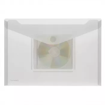FolderSys A4 ainavas gredzenu mapes kabata ar CD/Jewel Case kabatu, caurspīdīga, 10 iepakojumā