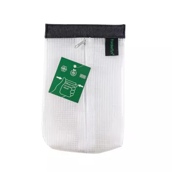 FolderSys SnapBag DIN A6 Caurspīdīgs Bezmaksas PVC Dokumentu Maciņš ar Melnu Šuvi
