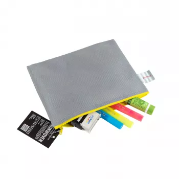 FolderSys A5 pelēks necaurspīdīgs neausta PP rāvējslēdzēja maciņš 190 x 255 mm