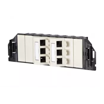 MetzConnect E-DAT subway 6x8(8) GB3 Tukšs Datu Savienojuma Bloks - Cat6 - 6x RJ45 - Pērļu Balts - Bez Moduļiem (1309360601-E)