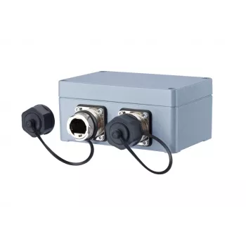 METZ CONNECT 1401010620ME Industrial Ethernet Outlet Box, Grey, Metal, IP67, 124x78x57 mm