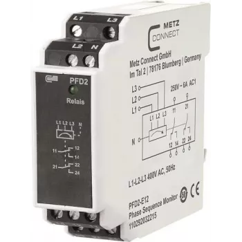 METZ CONNECT PFD2-E12 Strāvas filtra sadales iekārta, 400 V, 6 A, DIN sliede, melns/balts