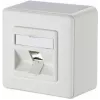 METZ CONNECT BTR 130B10D10002-E 1-Port Virsmas Montāžas Tīkla Izejas Kārba, Tukša, Tīri Balta, 85x85x43mm