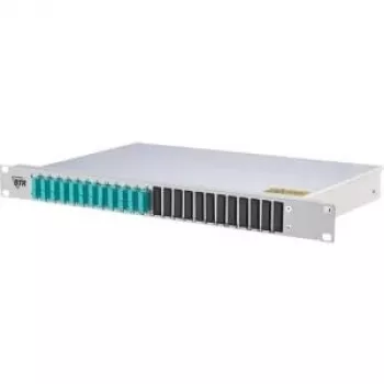 METZ CONNECT 150255BA12-E 1U 24-Port LC-Duplex OM4 Fiber Optic Patch Panel - Grey (RAL 7035)