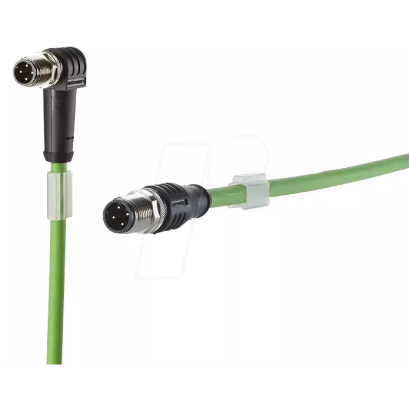 METZ CONNECT 142M1D19010 Cat5e M12 Patch Cable 1m Green