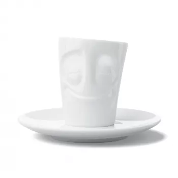 FIFTYEIGHT PRODUCTS Espresso krūze ar rokturi 80ml - Cheerful White