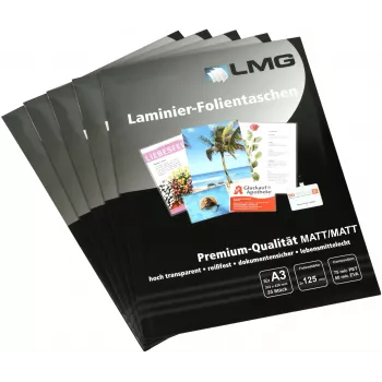 LMG Laminating Pouches A3 Matte 125 Micron 25 Pack