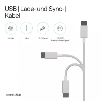 SHIVERPEAKS Flexline USB-C to USB-C Charge & Sync Cable, USB 2.0, ABS, White, 0.5m (FL31-12050)