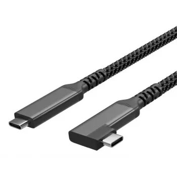 S CONN S/CONN maximum connectivity USB-C uzlādes kabelis USB-C uz USB-C 3.2 100W PD Textile 90° - Kabelis - Digitāls/Dati