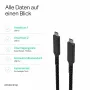 Flexline USB-C to USB-C kabelis, USB 3.2 Gen 2, 100W PD, pīts neilons, 1m (FL31-75004)