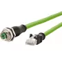 METZ CONNECT Cat6a M12 uz RJ45 tīkla kabelis 1m Zaļš S/FTP Halogēns-brīvs