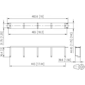 METZ CONNECT 19 collu 1U 75mm Sadales panelis RAL 9005 Melns 130894-03-29-E