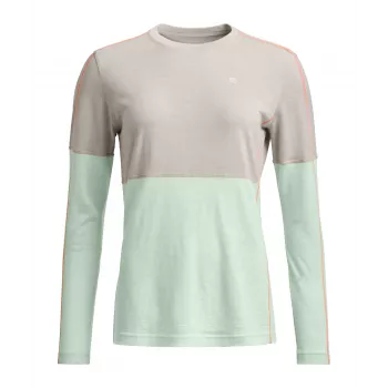 Ortovox 185 Rock N Wool Long Sleeve Women's Thermal Top - White Tea, Size M