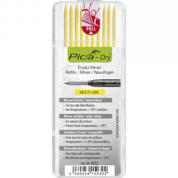 PICA-MARKER Pica DRY Refills Yellow - 10 vadi, 2,8 mm, ūdenī šķīstošs