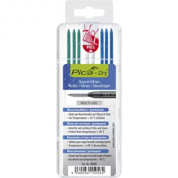 PICA-MARKER Pica DRY Refills Special - SB - 12 vadi (balts, zaļš, zils)