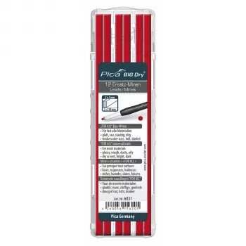 Pica BIG DRY Lead Set FOR ALL Red - 12 Refill Leads 2x5mm 150mm