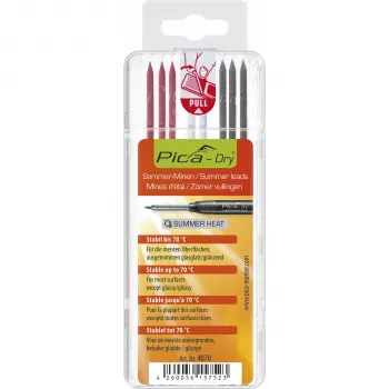 PICA-MARKER Pica DRY Refills SUMMER HEAT - 8 vadi (grafīts, sarkans, dzeltens) 2,8 mm