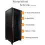IT-BUDGET 19 collu tīkla skapis SRK - pilns komplekts - 42U - platums 800 mm, dziļums 800 mm - stikla/cieta tērauda durvis - 4 aktīvie ventilatori - PDU - plaukti - salikts - melns (99ITB19SRK4288GSM)