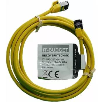 IT-BUDGET Full Copper Premium Patch Cable - Slim AWG 28 - Cat.8.1 - 2000 MHz - Halogen-Free - PoE+ - 40 Gbit - Yellow - 3 m (90ITBSLIM81PK3Y)
