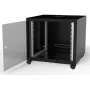 IT-BUDGET 19 collu tīkla skapis SJB - 10U - 600x600 mm - Stikla durvis - Aizmugurējais panelis - Melns (W-3987-01-01-161-BBL)
