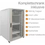 IT-BUDGET 19 inch tīkla skapis SRK - pilns komplekts - 27U - 800x800 mm - skatīšanās/cieta lokšņu metāla durvis - 4 aktīvie ventilatori - PDU - plaukti - plakanpakete - gaiši pelēks (90ITB19SRK2788GG)
