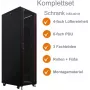 IT-BUDGET 19 collu tīkla statīvs SRK - pilns komplekts - 42U - 600x800 mm - stikla/tērauda durvis - 4 aktīvie ventilatori - PDU - plaukti - plakanpakā - melns (90ITB19SRK4268GS)