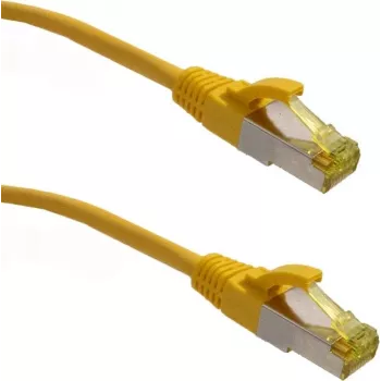 IT-BUDGET Full Copper Premium Patch Cable - Super Flex TPE - Cat.6A - with Cat.7 Raw Cable - 600 MHz - Halogen-Free - PoE+ - 10 Gbit - Yellow - 3 m
