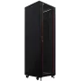 IT-BUDGET 19-Inch Network Rack SRK - 42U - 600x800 mm - Glass/Solid Steel Door - Flatpack - Black (90ITB19SRK4268GSN)