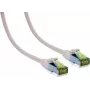 IT-BUDGET Full Copper Premium Patch Cable - Cat.6A ar Cat.7 neapstrādātu kabeli - 600 MHz - Bezhalogēna - PoE+ - 10GBit - Balts - 25 m