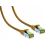 IT-BUDGET Full Copper Premium Patch Cable Cat.6A with Cat.7 Raw Cable 600 MHz Halogen-Free PoE+ 10GBit Yellow 20 m