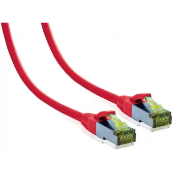 IT-BUDGET Full Copper Premium Patch Cable Cat.6A ar Cat.7 neapstrādātu kabeli 600 MHz Halogen-Free PoE+ 10GBit Sarkans 10 m