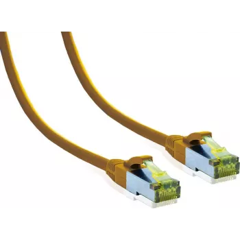 IT-BUDGET Full Copper Premium Patch Cable Cat.6A ar Cat.7 Raw Cable 600 MHz LSZH PoE+ 10Gbit Dzeltens 5 m