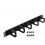 Rockstable 1U 19 inch 5-Port kabeļu pārvaldības panelis - Melns - 483 mm - 74 mm (RS19-03)