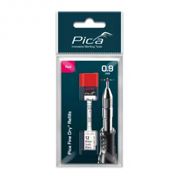 PICA-MARKER Pica Fine-Dry Refills Red - 10 Leads, 2.8 mm, 125 mm, Blister Pack