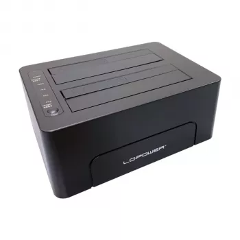 LC-Power LC-DOCK-C-V2 USB-C Docking Station ar HDMI, DisplayPort, VGA, 3x USB-A, USB-C Dati, USB-C PD 100W, Gigabit Ethernet, SD/microSD karšu lasītājs, 3,5mm Audio, Pelēks