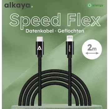 ALKAYA Speed Flex USB-C uz Lightning kabelis 2 m Balts (CL-60033)