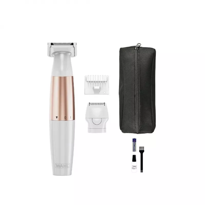 Wahl TRIM and SHAVE 3028668 Bikini Trimmer, uzlādējams, slapjai un sausai lietošanai, balts/rozā