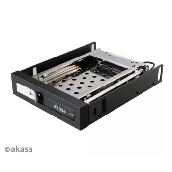 Akasa AK-IEN-08 2,5 collu uz 3,5 collu diskdzina nodalījuma adapteris - SATA III 6 Gbit/s - plastmasa/nerūsējošais tērauds - melns