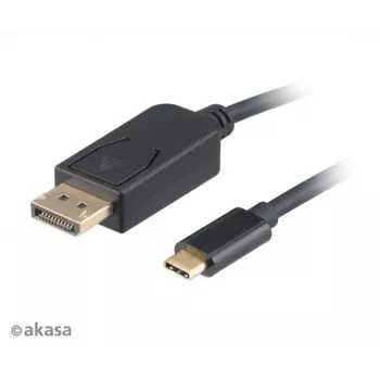 Akasa AK-CBCA11-18BK USB-C uz DisplayPort kabelis 1,8 m - 4K@60Hz - Melns