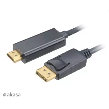 Akasa 4K@60Hz DisplayPort uz HDMI aktīvā adaptera kabelis 1,8 m melns
