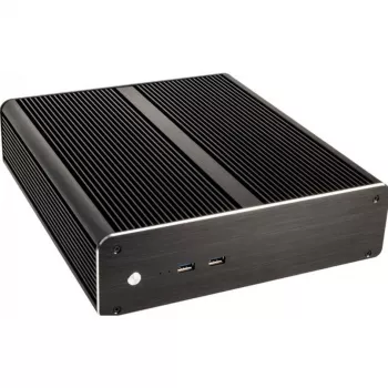 Akasa Euler M A-ITX19-M1BV2 Mini-ITX HTPC korpuss - bez ventilatora, alumīnijs, melns