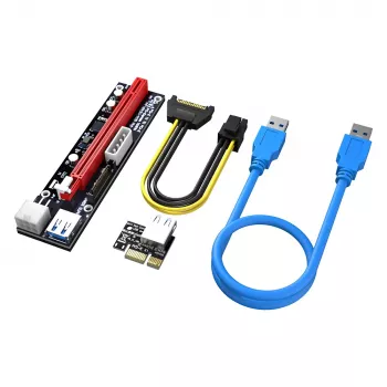 Akasa 6 komplekti PCIe paplašināšanas adaptera kartes GPU ieguvei X16 uz X1
