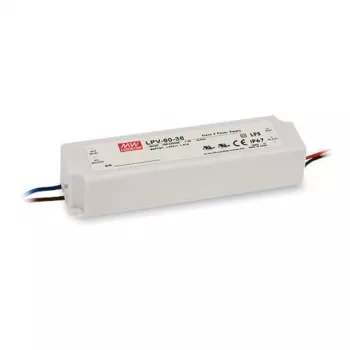 SYNERGY21 MEAN WELL LPV-60-24 60W 24V 2.5A IP67 Konstantsprieguma LED Barošanas Avots