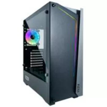 AZZA Apollo 430B-DF2 Gaming Mid Tower ATX korpuss, tērauda priekšpuse, melns, 1x Digital RGB, mazumtirdzniecība